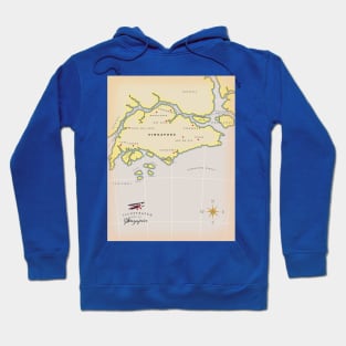 Illustrated map of Singapore Hoodie